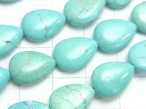 1strand $4.79! Magnesite Turquoise  Vertical Hole Pear shape 14x10x4mm 1strand (aprx.15inch/36cm)