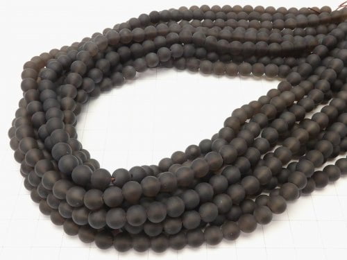 Frosted Smoky Quartz AAA Round 6mm 1strand beads (aprx.15inch/38cm)