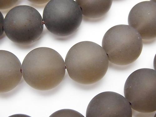 Frost Smoky Crystal Quartz AAA Round 14 mm 1/4 or 1strand (aprx.15 inch / 38 cm)