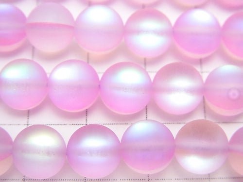 Frost Pink Luna Flash Round 8mm 1strand beads (aprx.15inch/36cm)