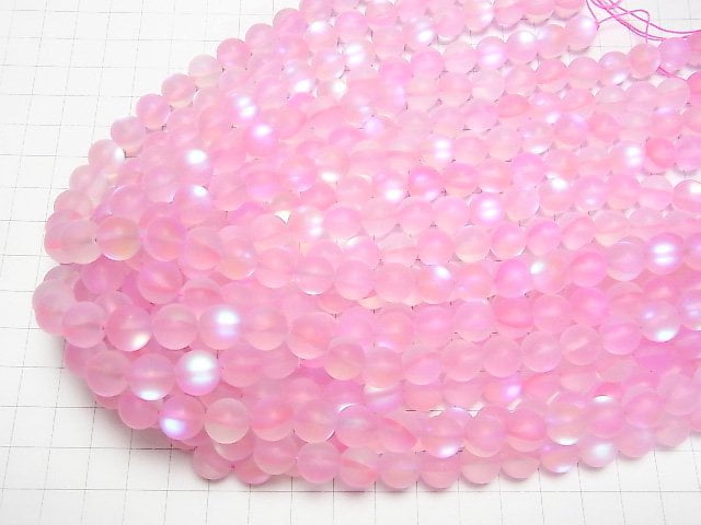 [Video] Frost Pink Luna Flash Round 10mm 1strand beads (aprx.15inch/36cm)
