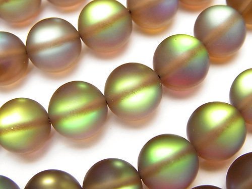 [Video] Frost Brown Luna Flash Round 10mm 1strand beads (aprx.15inch/36cm)