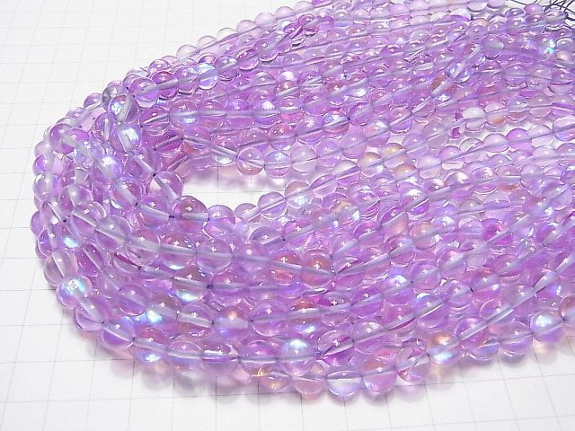 1strand $6.79! Purple Luna Flash Round 8mm 1strand beads (aprx.15inch / 37cm)
