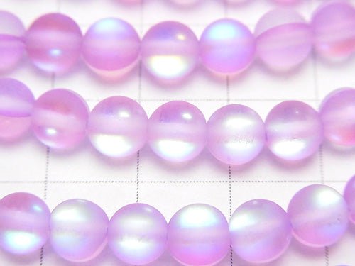 Frost Purple Luna Flash Round 6mm 1strand beads (aprx.15inch/37cm)