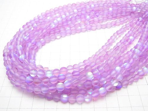 Frost Purple Luna Flash Round 6mm 1strand beads (aprx.15inch/37cm)