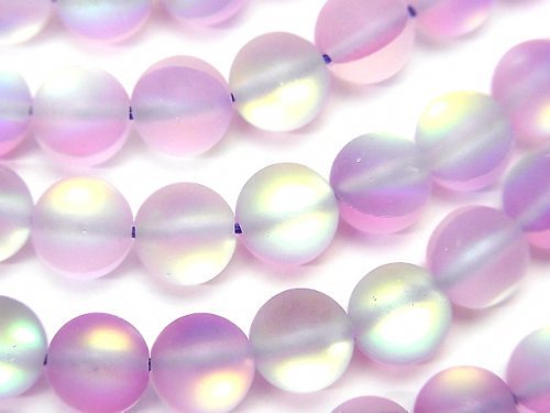 Frost Purple Luna Flash Round 8mm 1strand beads (aprx.15inch/37cm)