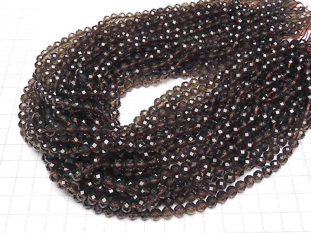 High Quality! Smoky Quartz AAA+ 64Faceted Round 6mm "Special cut" half or 1strand