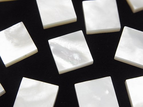 High Quality White Shell (Silver-lip Oyster ) AAA Loose stone Square 12x12x3mm 4pcs