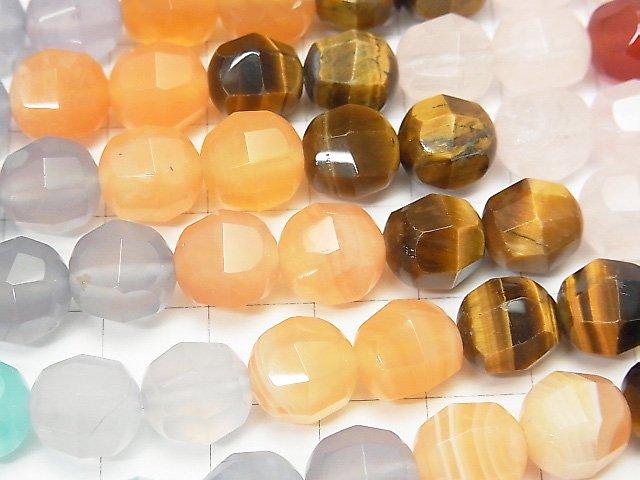 [Video]Mixed Stone  Faceted Round 10mm  half or 1strand beads (aprx.15inch/38cm)