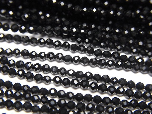 [Video]High Quality! 2pcs $7.79! Onyx Faceted Round 2mm 1strand beads (aprx.15inch/38cm)