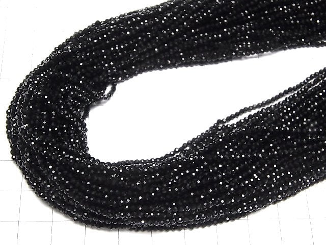 [Video]High Quality! 2pcs $7.79! Onyx Faceted Round 2mm 1strand beads (aprx.15inch/38cm)