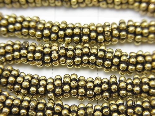 Brass Roundel Daisy [4mm][5mm][6mm] Oxidized Finish half or 1strand beads (aprx.7inch/18cm)