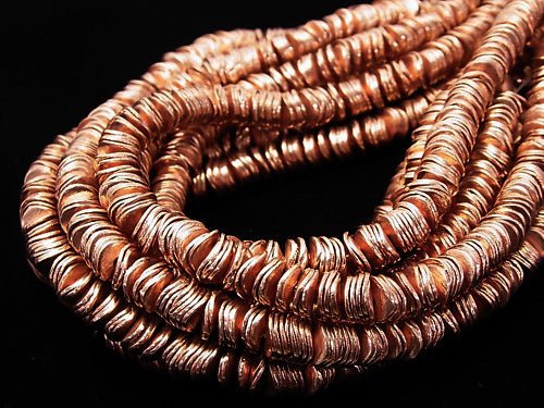 Copper  Roundel 6x6x1mm half or 1strand beads (aprx.7inch/18cm)