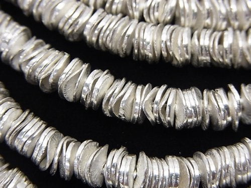 Copper Roundel 6x6x1mm Silver half or 1strand beads (aprx.7inch/18cm)