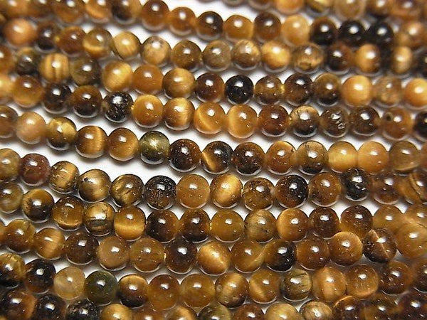 [Video] Yellow Tiger's Eye AAA Round 3mm 1strand beads (aprx.15inch / 38cm)