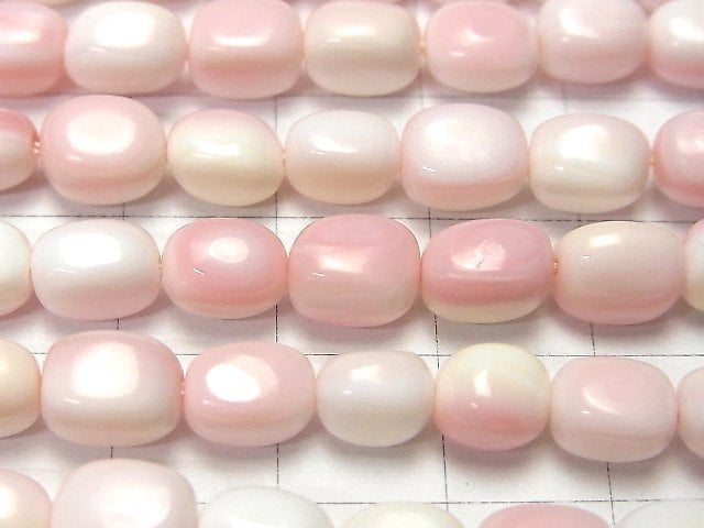 [Video] Queen Conch Shell AAA- Rectangle-Nugget 8x6x6mm half or 1strand beads (aprx.15inch / 38cm)