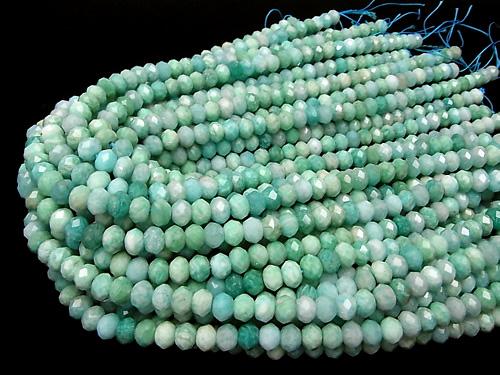 Diamond Cut!  Amazonite AA++ Faceted Button Roundel 8x8x6mm half or 1strand (aprx.15inch/37cm)