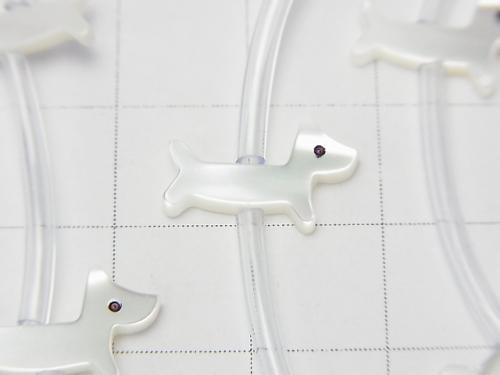 High Quality Mother of Pearl MOP AAA White Dachshund (Dog) Shape half or 1strand (Approx 14pcs)