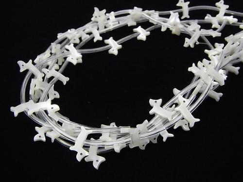 High Quality Mother of Pearl MOP AAA White Dachshund (Dog) Shape half or 1strand (Approx 14pcs)