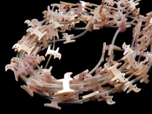 [Video] High Quality Pink Shell AAA Cat Shape [11x9][14x12] half or 1strand (Approx 12pcs )
