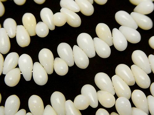 1strand $8.79! White Coral Drop (Smooth) 7x4x4mm 1strand (aprx.15inch / 38cm)