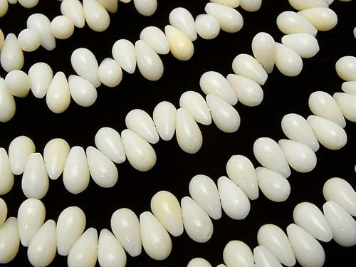White Coral Drop (Smooth) 9x5x5mm half or 1strand beads (aprx.15inch / 38cm)