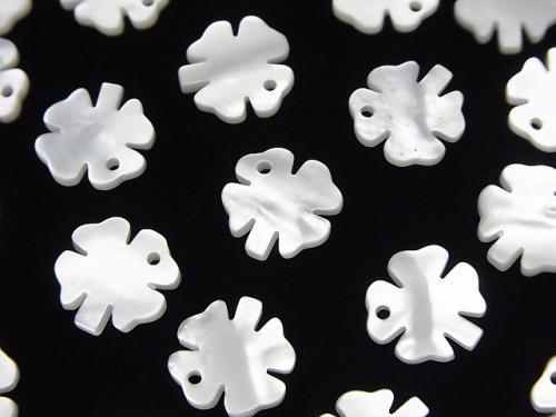 High quality White Shell (Silver-lip Oyster) Clover 10x10x1.5 4pcs $4.79!