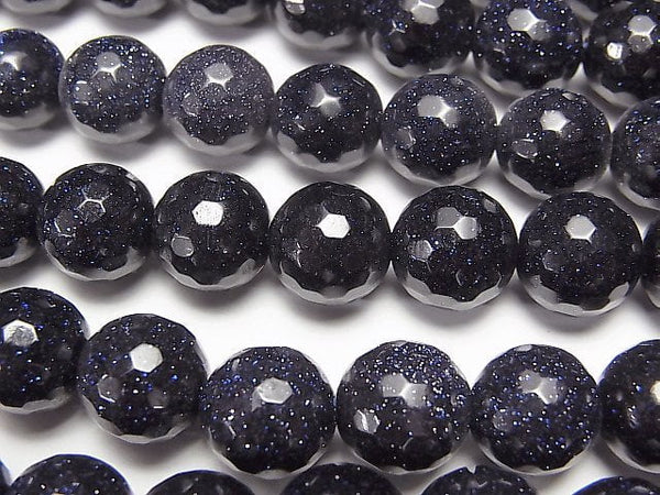 1strand $7.79! Blue Golden Sand Stone  128Faceted Round 10mm 1strand beads (aprx.15inch/36cm)