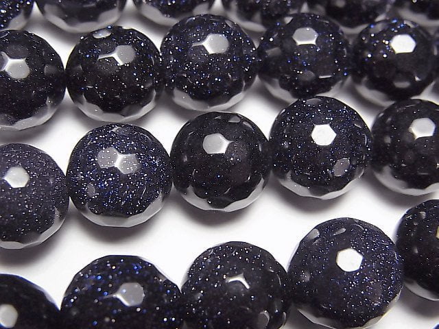 1strand $9.79! Blue Golden Sand Stone  128Faceted Round 12mm 1strand beads (aprx.15inch/37cm)