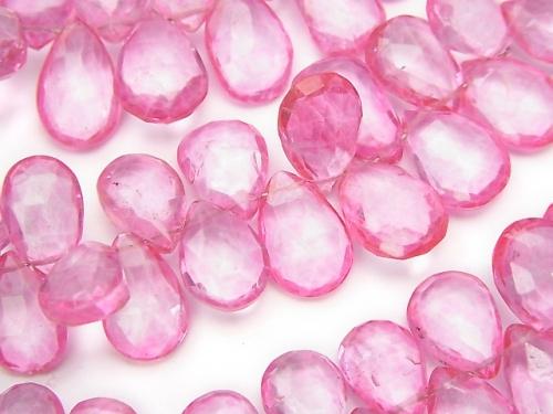 High Quality Pink Topaz AAA - AAA - Pear shape Faceted Briolette half or 1strand (aprx.7inch / 18 cm)