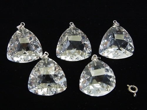 [Video]High Quality! Crystal AAA Triangle Cut Pendant 21x21x14mm Silver925