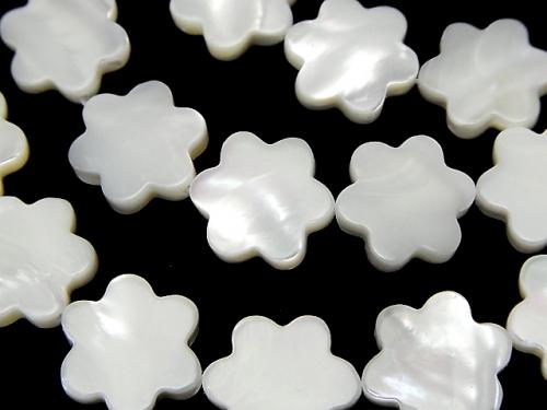 1strand $6.79! Mother of Pearl MOP Flower 13x12x3mm White 1strand (aprx.15inch / 36cm)