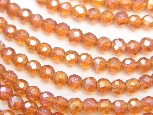 1strand $9.79! Orange Flash Crystal 32 Faceted Round 4 mm 1strand (aprx.15 inch / 38 cm)