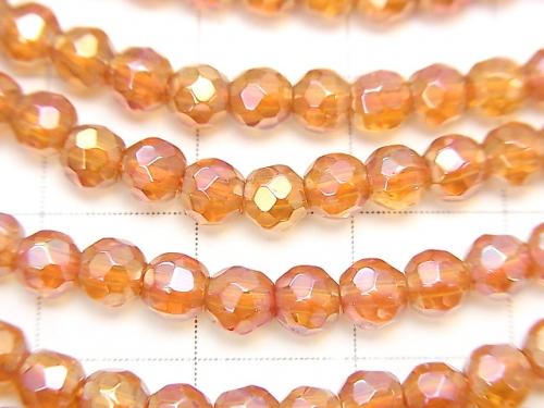 1strand $9.79! Orange Flash Crystal 32 Faceted Round 4 mm 1strand (aprx.15 inch / 38 cm)