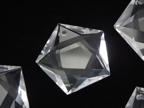 Diamond Cut!  Crystal Quartz AAA Five-Pointed Star 25x26x9mm 1pc