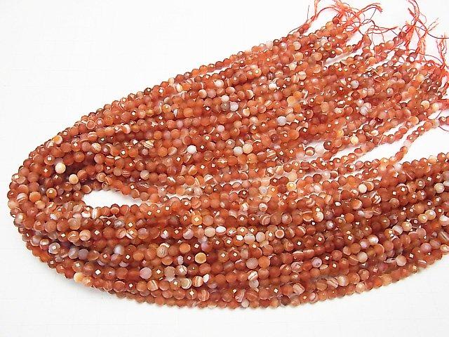 [Video]High Quality!  1strand $7.79! Carnelian ,Sardonyx AA++ 32Faceted Round 4mm 1strand beads (aprx.15inch/38cm)