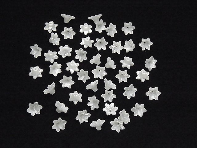 [Video]Mother of Pearl MOP White AAA 3D Flower [6mm][8mm][10mm] Center Hole 4pcs