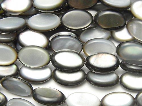 [Video] Black Shell (Black-lip Oyster) AAA Oval 12x8x3mm 1strand beads (aprx.14inch / 35cm)