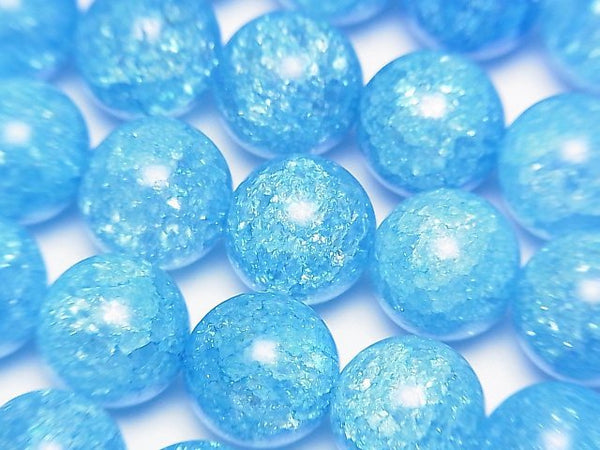 [Video] Blue color 2 Cracked Crystal Round 12mm half or 1strand beads (aprx.15inch/38cm)