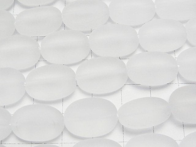 [Video] Frosted Quartz Oval 18x13mm half or 1strand beads (aprx.14inch/35cm)