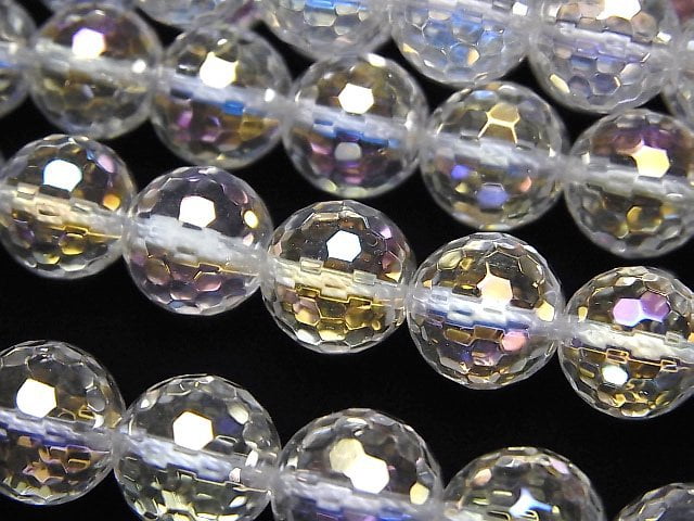 [Video]Aqua Crystal 128Faceted Round 10mm half or 1strand beads (aprx.15inch/36cm)