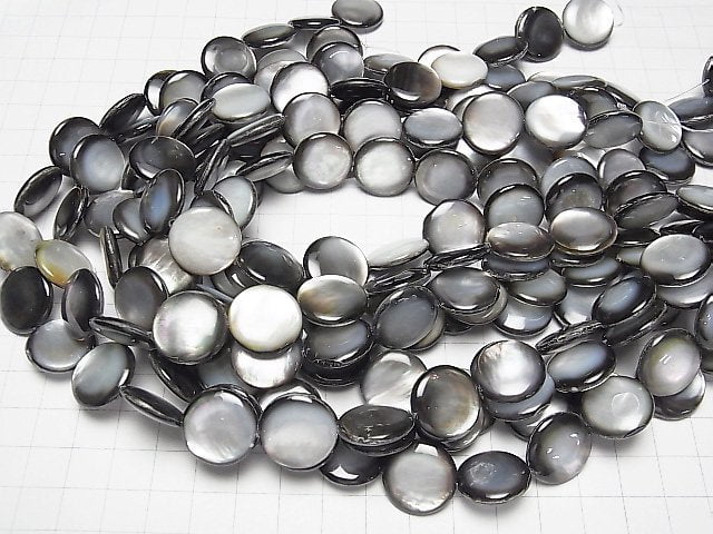 [Video] Black Shell (Black-lip Oyster) AAA Coin 18x18x4mm half or 1strand beads (aprx.14inch / 35cm)