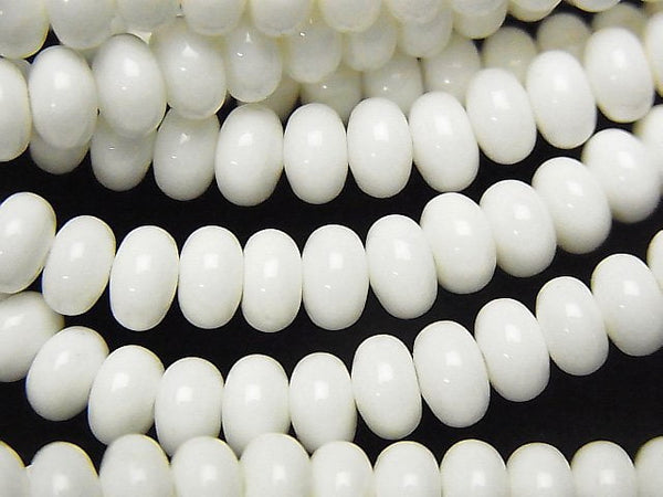 White Shell Roundel 6x6x3mm half or 1strand beads (aprx.15inch / 37cm)