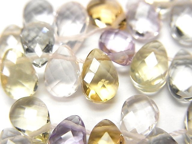 [Video] High Quality Mixed Stone AAA Faceted Pear Shape 7x5x3mm 1strand beads (aprx.2inch / 4cm)