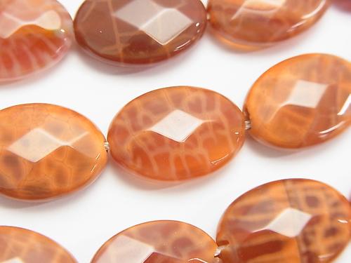 Fire agate Faceted Oval 18 x 13 x 5 mm half or 1 strand (aprx.14 inch / 35 cm)