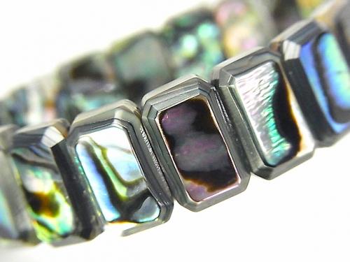 Abalone Shell 2 holes Faceted Rectangle 14 x 9 x 5 mm 1strand (Bracelet)