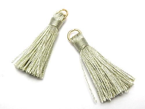 10pcs $2.39! Tassel Charm with Ring [S size] Earth Green 10pcs