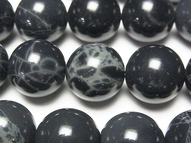 [Video] Spider Web Obsidian Round 16 mm half or 1 strand beads (aprx.15 inch / 36 cm)