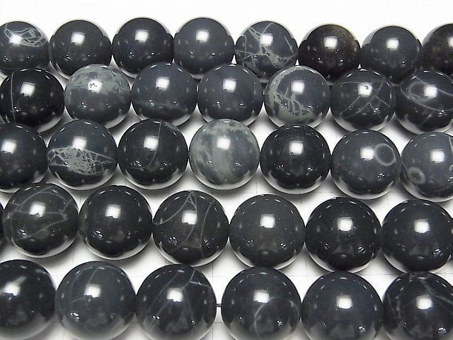 [Video] Spider Web Obsidian Round 16 mm half or 1 strand beads (aprx.15 inch / 36 cm)