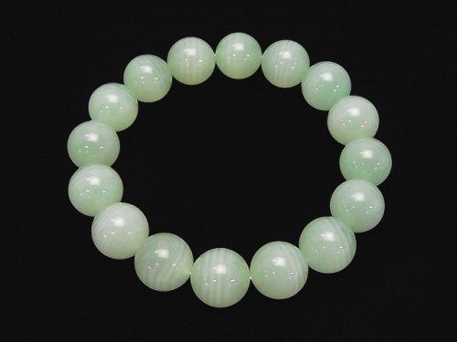 [Video] [One of a kind] Top Quality Afghanistan Green Calcite AAAA Round 13.5mm Bracelet NO.4